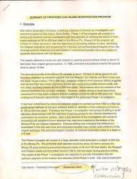 Summary of Proposed Oak Island Investigation Program p1